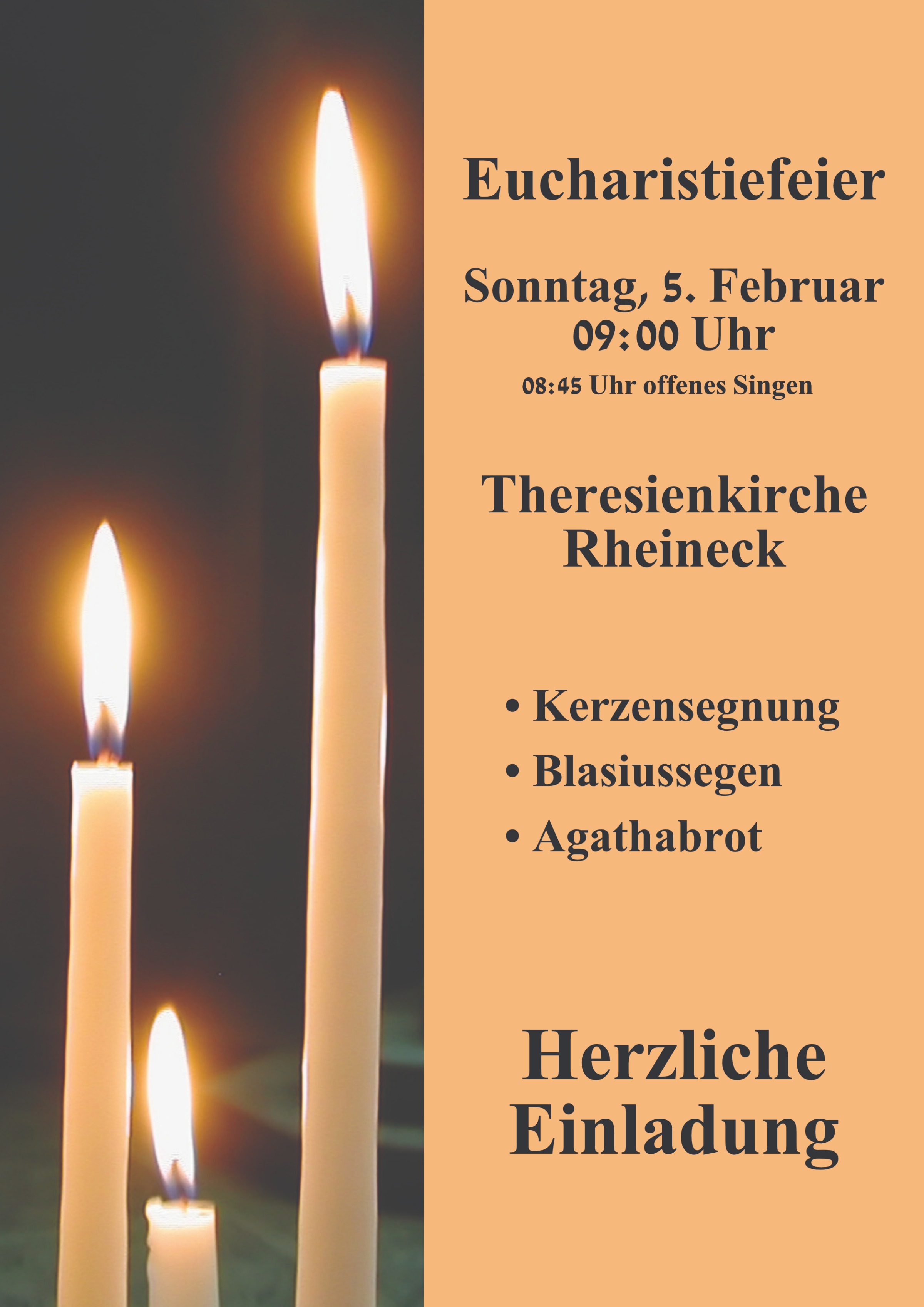 Kerzen- und Agathabrotsegnung, Blasiussegen